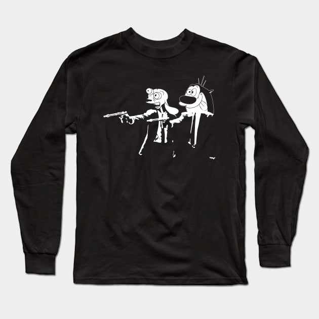 Ren And Stimpy Pulp Fiction Long Sleeve T-Shirt by Nova5